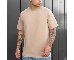 Фото - Однотонна бежева футболка Staff reglan beige - Men box