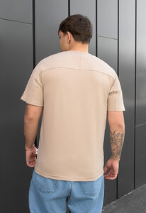 Фото - Однотонна бежева футболка Staff reglan beige - Men box