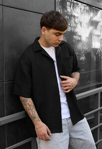 Фото - Чоловіча оверсайз сорочка Staff mai black oversize - Men box