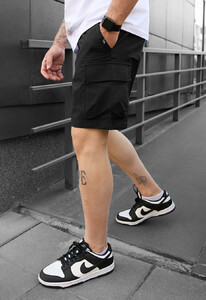 Фото - Однотонные шорты карго Staff cargo sen black - Men box