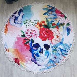 Фото - Круглый пляжный коврик Shamrock "Череп в цветах" - Men box