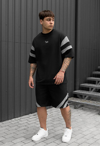 Фото - Спортивный оверсайз костюм Staff ran black & gray oversize - Men box