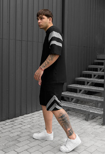 Фото - Спортивный оверсайз костюм Staff ran black & gray oversize - Men box