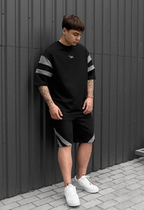 Фото - Спортивный оверсайз костюм Staff ran black & gray oversize - Men box