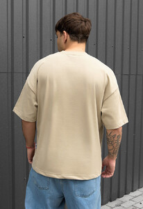 Фото - Бежева оверсайз футболка Staff beige logo oversize - Men box