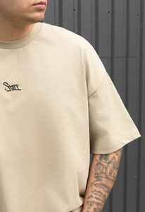 Фото - Бежева оверсайз футболка Staff beige logo oversize - Men box