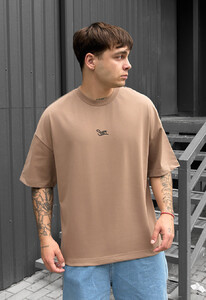 Фото - Коричнева оверсайз футболка Staff brown logo oversize - Men box