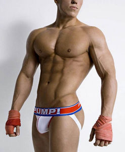 Фото - Белые джоки Pump с красной резинкой - Men box
