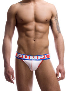 Фото - Белые джоки Pump с красной резинкой - Men box