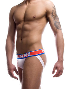 Фото - Белые джоки Pump с красной резинкой - Men box