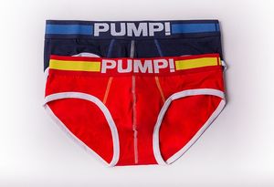 Фото - Червоні бавовняні зручні повсякденні труси бріфи Pump - Men box