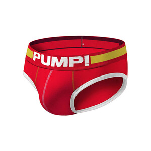 Фото - Червоні бавовняні зручні повсякденні труси бріфи Pump - Men box
