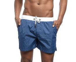 Фото - Чоловічі шорти UXH темно-сині з білим поясом - Men box