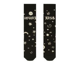 Фото - Черные носки с надписью "Жизнь ночная" от SOX - Men box
