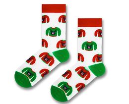 Фото - Белые носки с зеленой пяткой и носком "Ugly свитер" от SOX - Men box