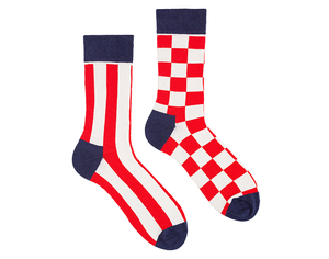 Фото - Разно парные носки "CHECKER: клетка - полоска" от Sammy Icon - Men box