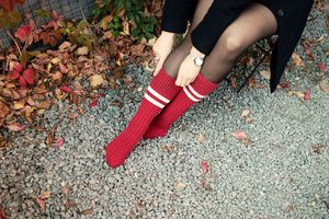 Фото - Теплые носки "DAMASK" бордового цвета от Sammy Icon - Men box