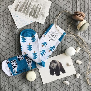 Фото - Разнопарные носки унисекс Sammy Icon Ester с тиграми и елями - Men box