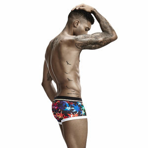 Фото - Чоловічі боксери з принтами Seobean еластичні труси з білою окантовкою - Men box