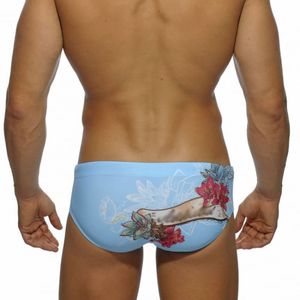 Фото - Мужские плавки для купания  с черепом Sport Line. Цвет: голубой - Men box