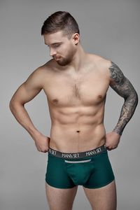 Фото - Чоловічі труси боксерки MAN's SET. Колір темно-зелений. Артикул: 04-0552 - Men box
