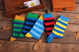 Фото - Носки в желто-синюю полоску от Friendly Socks - Men box
