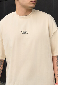 Фото - Мужская футболка молочного цвета Staff milk logo oversize - Men box