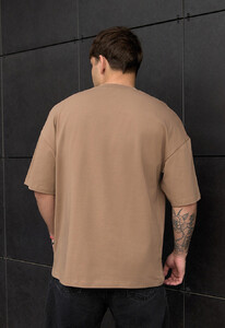 Фото - Однотонная футболка на каждый день Staff brown oversize - Men box