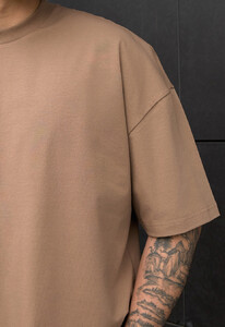Фото - Однотонная футболка на каждый день Staff brown oversize - Men box