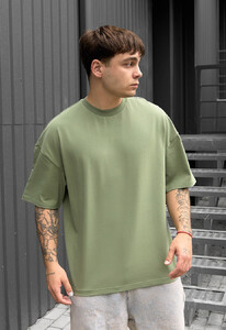 Фото - Однотонная футболка зеленого цвета Staff green oversize - Men box