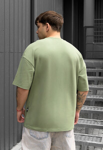 Фото - Однотонная футболка зеленого цвета Staff green oversize - Men box