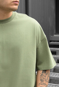 Фото - Однотонная футболка зеленого цвета Staff green oversize - Men box