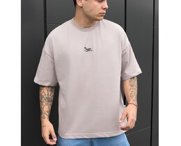 Фото - Брендированная оверсайз футболка Staff light gray logo oversize - Men box