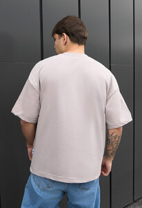 Фото - Брендована оверсайз футболка Staff light gray logo oversize - Men box