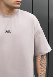 Фото - Брендована оверсайз футболка Staff light gray logo oversize - Men box