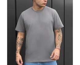 Фото - Однотонна футболка з бавовни Staff gray - Men box