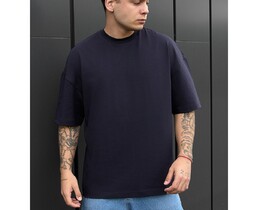 Фото - Оверсайз футболка темно-синего цвета Staff navy oversize - Men box