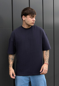 Фото - Оверсайз футболка темно-синего цвета Staff navy oversize - Men box