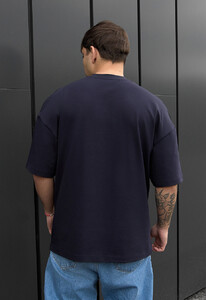 Фото - Оверсайз футболка темно-синего цвета Staff navy oversize - Men box