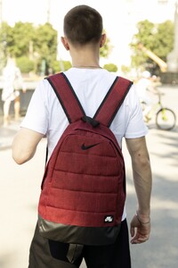 Фото - Мужской городской рюкзак "Матрас" бордового цвета - Men box