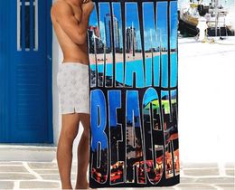 Фото - Великий пляжний рушник унісекс Miami Beach - Men box