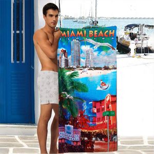 Фото - Полотенце пляжное Shamrock с пейзажем Miami Beach - Men box