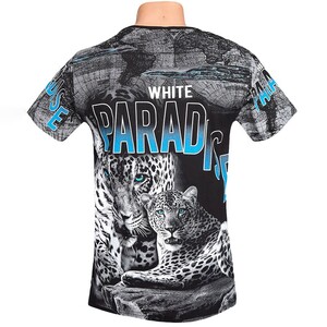 Фото - Мужская футболка от White Paradise черная с леопардами - Men box