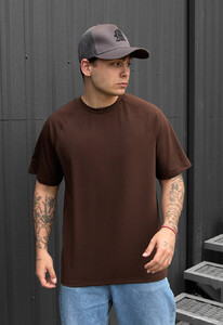 Фото - Бавовняна футболка коричневого кольору Staff reglan brown - Men box