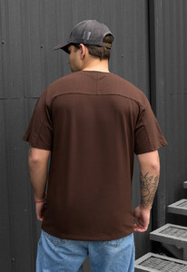 Фото - Бавовняна футболка коричневого кольору Staff reglan brown - Men box
