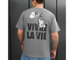 Фото - Сіра футболка з рослинним принтом Staff la vie - Men box