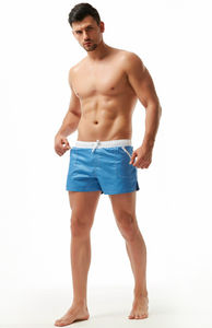 Фото - Мужские шорты AQUX голубого цвета с белым поясом - Men box