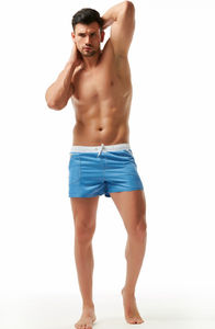 Фото - Мужские шорты AQUX голубого цвета с белым поясом - Men box