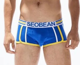 Фото - Боксеры синего цвета с желтыми полосами Seobean - Men box