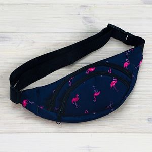 Фото - Бананка з текстилю темно-синього кольору з фламінго - Men box